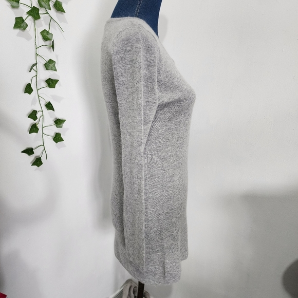 Valerie Bertinelli Grey Angora Wool Blend Scoop Neck Tunic Sweater - Picture 6 of 8